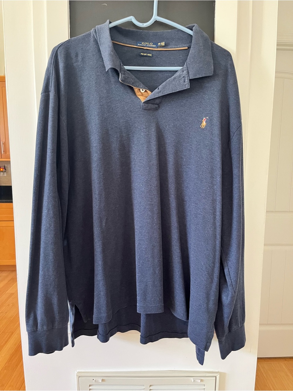Ralph Lauren Long-Sleeve Polo in Navy with Gold Logo